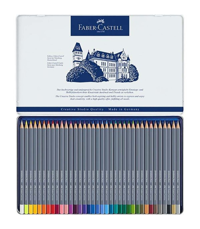 Estuche metálico de 36 lápices acuarelables Goldfaber de Faber-Castell