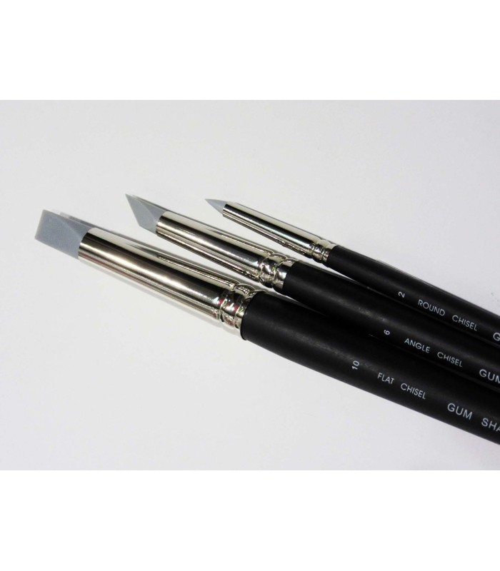 Set de 3 pinceles Punta de Goma Dura Gris Gum Shaper 