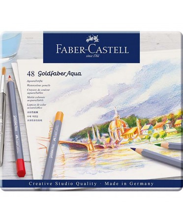 Estuche metal 48 lápices colores GOLDFABER acuarelables Faber-Castell