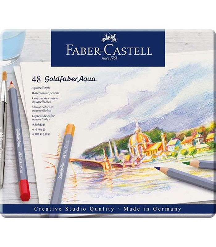 Estuche metal 48 lápices colores GOLDFABER acuarelables Faber-Castell